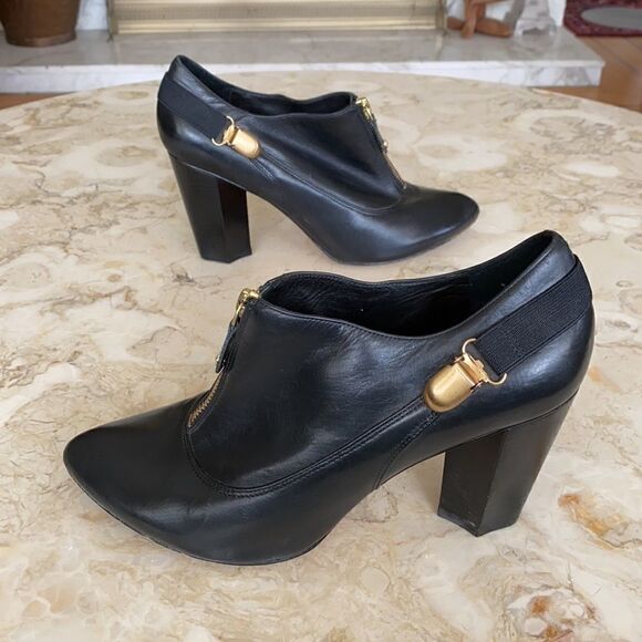Saks Fifth Avenue Leather Heeled Booties - Picture 1 of 13